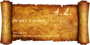 Aradi Lóránt névjegykártya