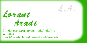 lorant aradi business card